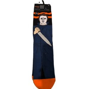 Odd Sox Halloween II Michael Myers In Coveralls With Knife Crew Socks Men's 8-12